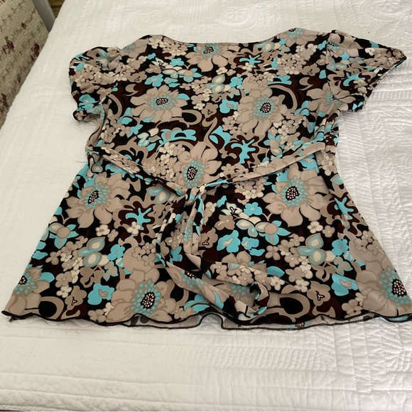 LAURA TEAL MUTI COLOUR FLORAL TOP - Picture 10 of 11